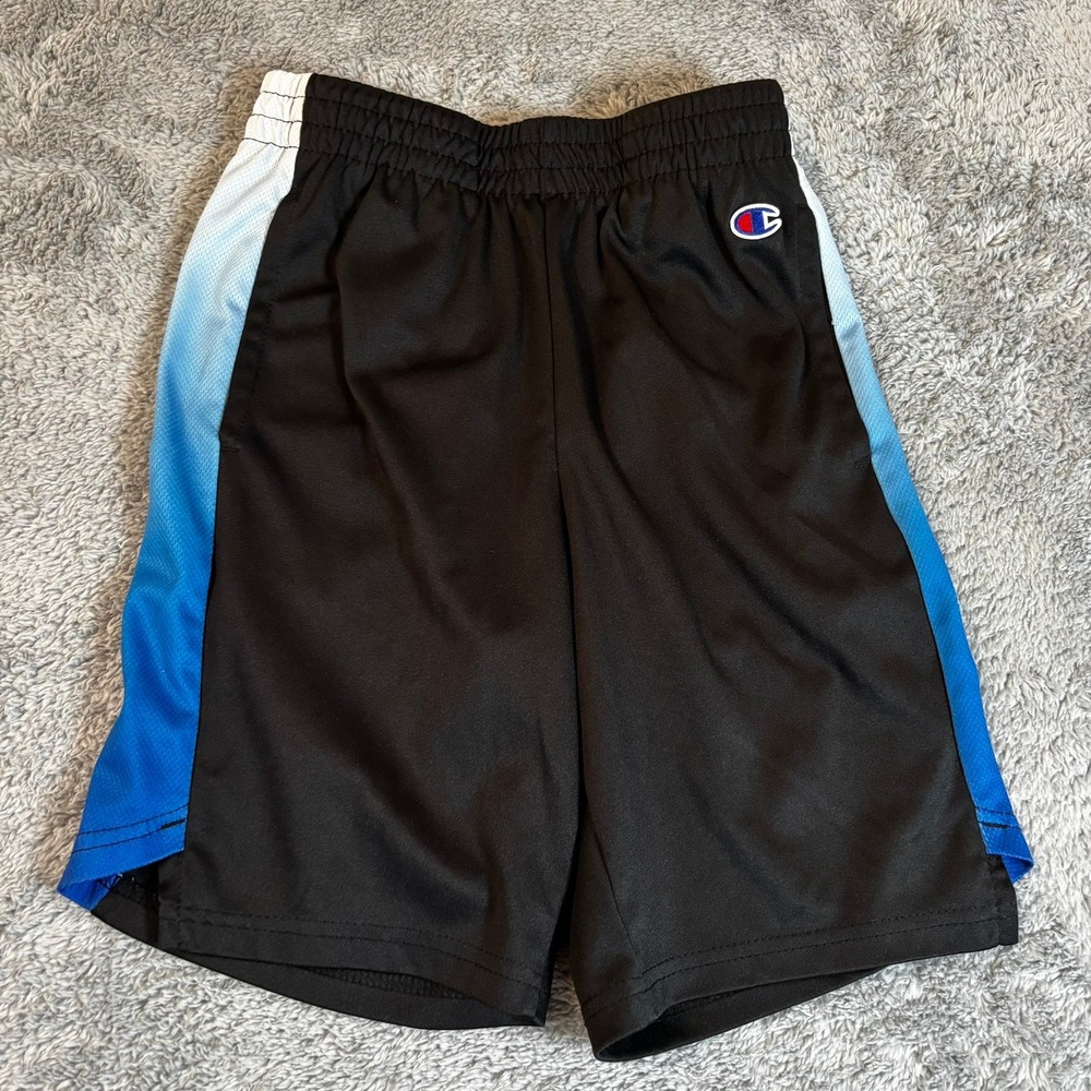 Champion Boys Black Ombre Blue Mesh Athletic Basketball Shorts Size Medium M